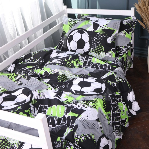 Фото - Комплект постільної білизни MirSon Бязь Kids Time 17-0837 Urban football 220х240 (2200011570570)